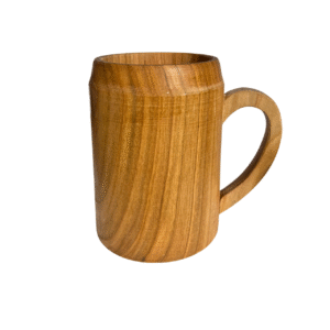 Kufel do piwa drewniany prosty ciemny
